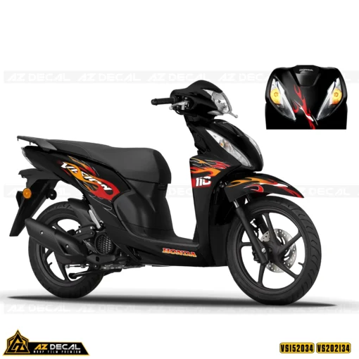 Tem Xe Vision | VS34 | Mẫu Ngọn Lửa Cách Điệu