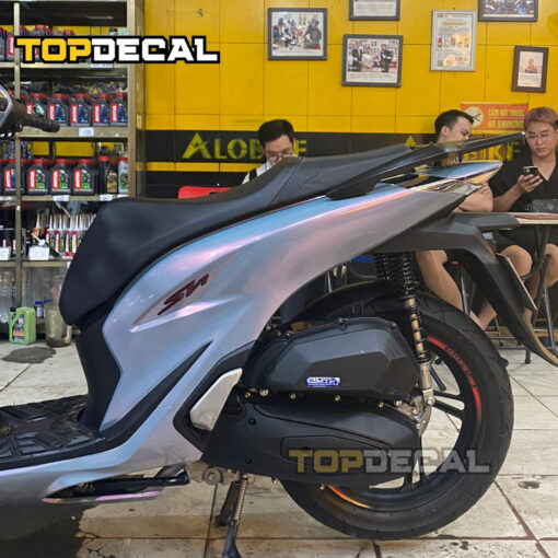 Dán decal xe SH màu xám xi măng ánh hồng núi lửa - Ảnh 3