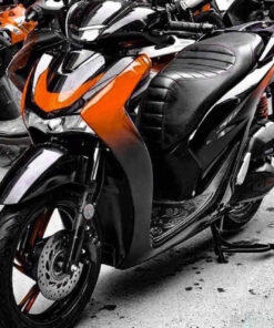 decal SH màu ombre cam đen