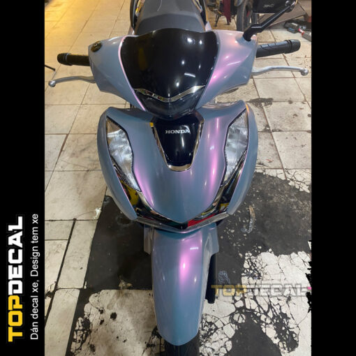 Dán decal xe SH màu xám xi măng ánh hồng núi lửa - Ảnh 4