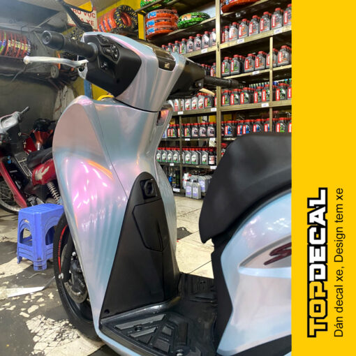 Dán decal xe SH màu xám xi măng ánh hồng núi lửa - Ảnh 2