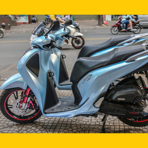 Dán Xe SH Màu Ombre Xanh Bạc Phối Tem Limited