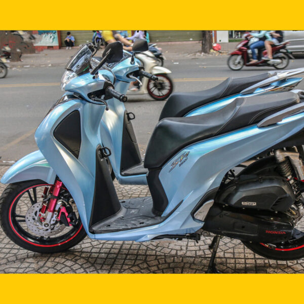Dán Xe SH Màu Ombre Xanh Bạc Phối Tem Limited