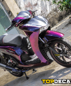 Decal xe SH màu đen ánh tím