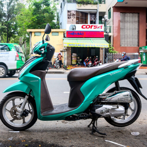 Dán xe Vision màu xanh ngọc metal - Ảnh 2