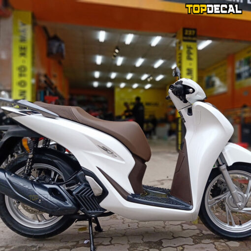 dán tem xe Sh màu trắng sứ
