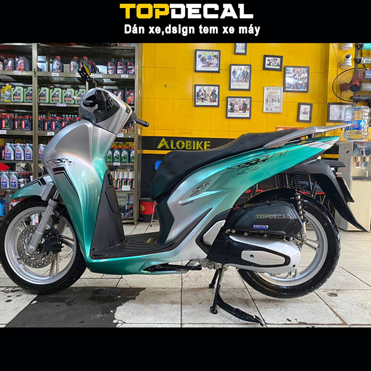 dán decal sh màu trắng 