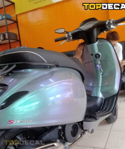 Dán xe Vespa Sprint màu xám xi măng ánh tím