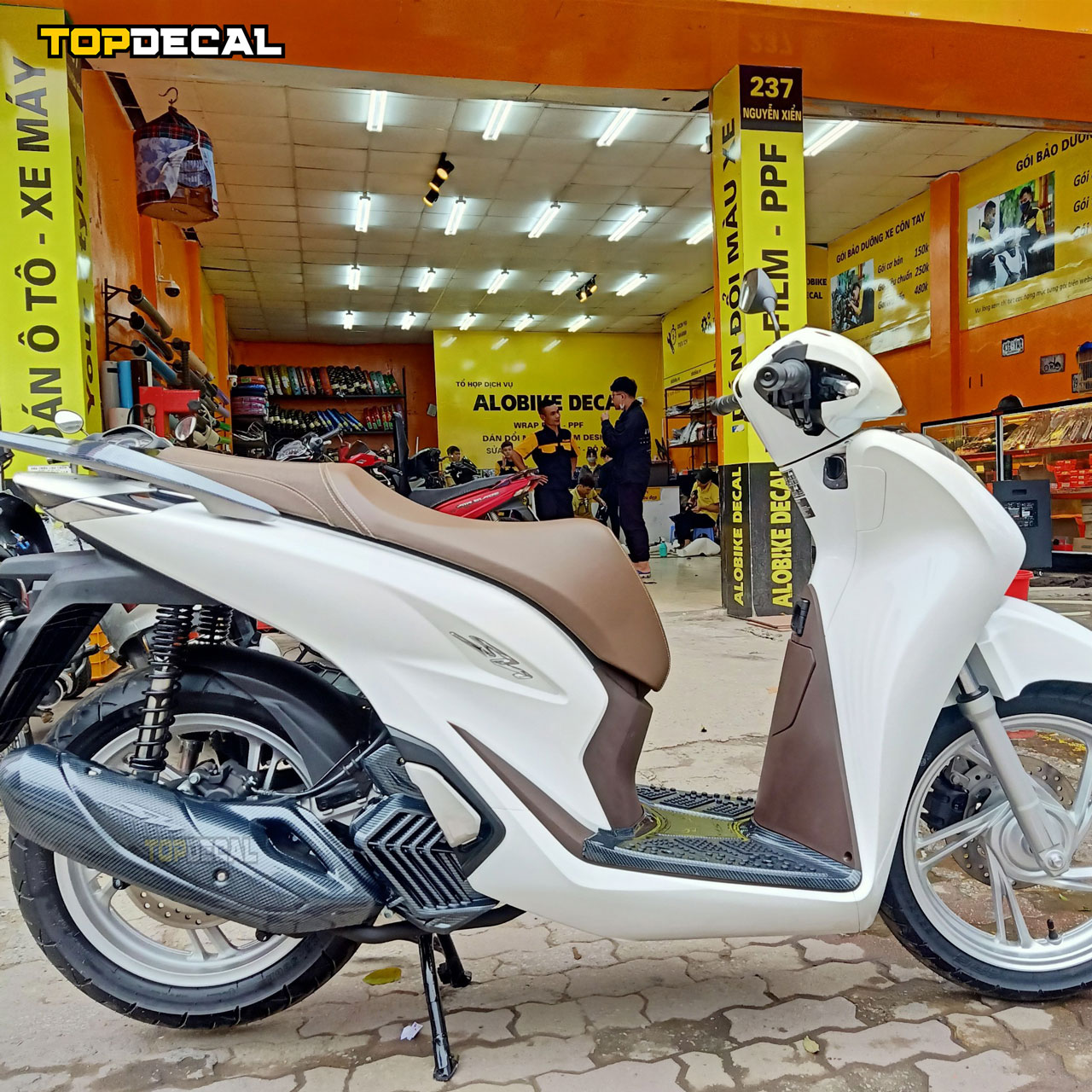 dán SH màu trắng sứ tại topdecal