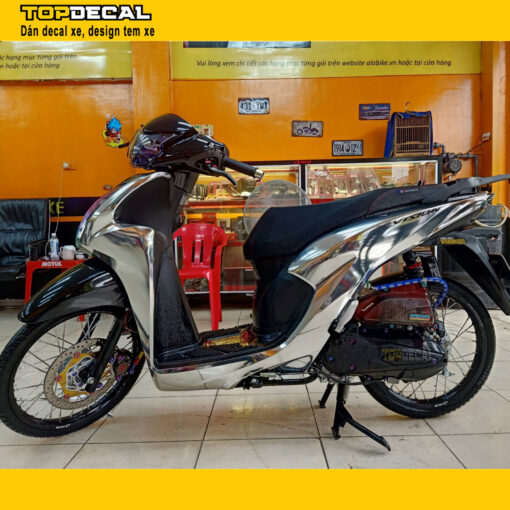 dán decal xe vision màu bạc