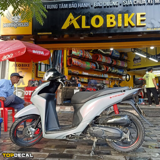 Dán xe Vision màu xám xi măng ánh hồng