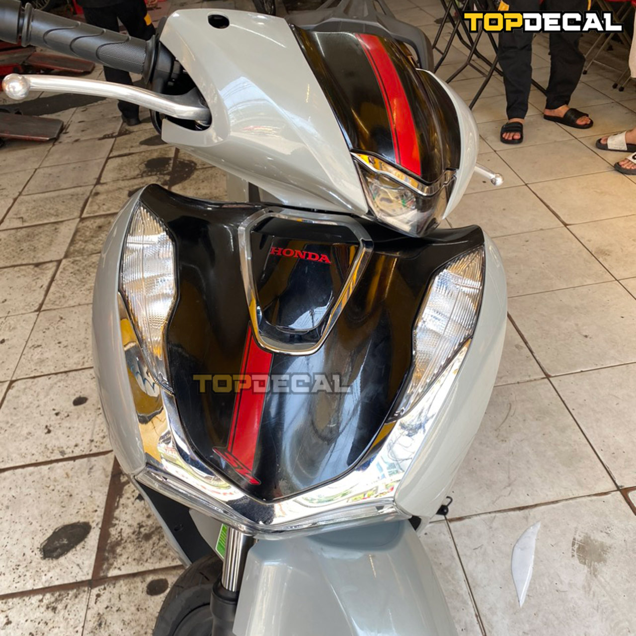 dán xe sh màu xám xi măng