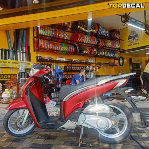 Xe Sh dán Decal màu đỏ lụa Bordeaux - Ảnh 3