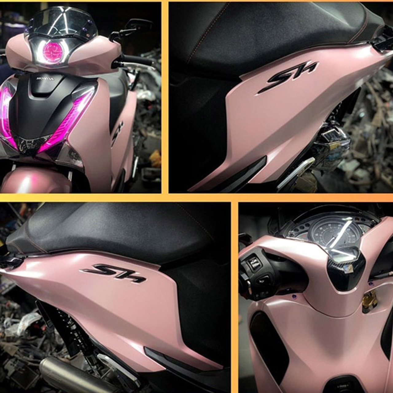 dán xe sh màu hồng