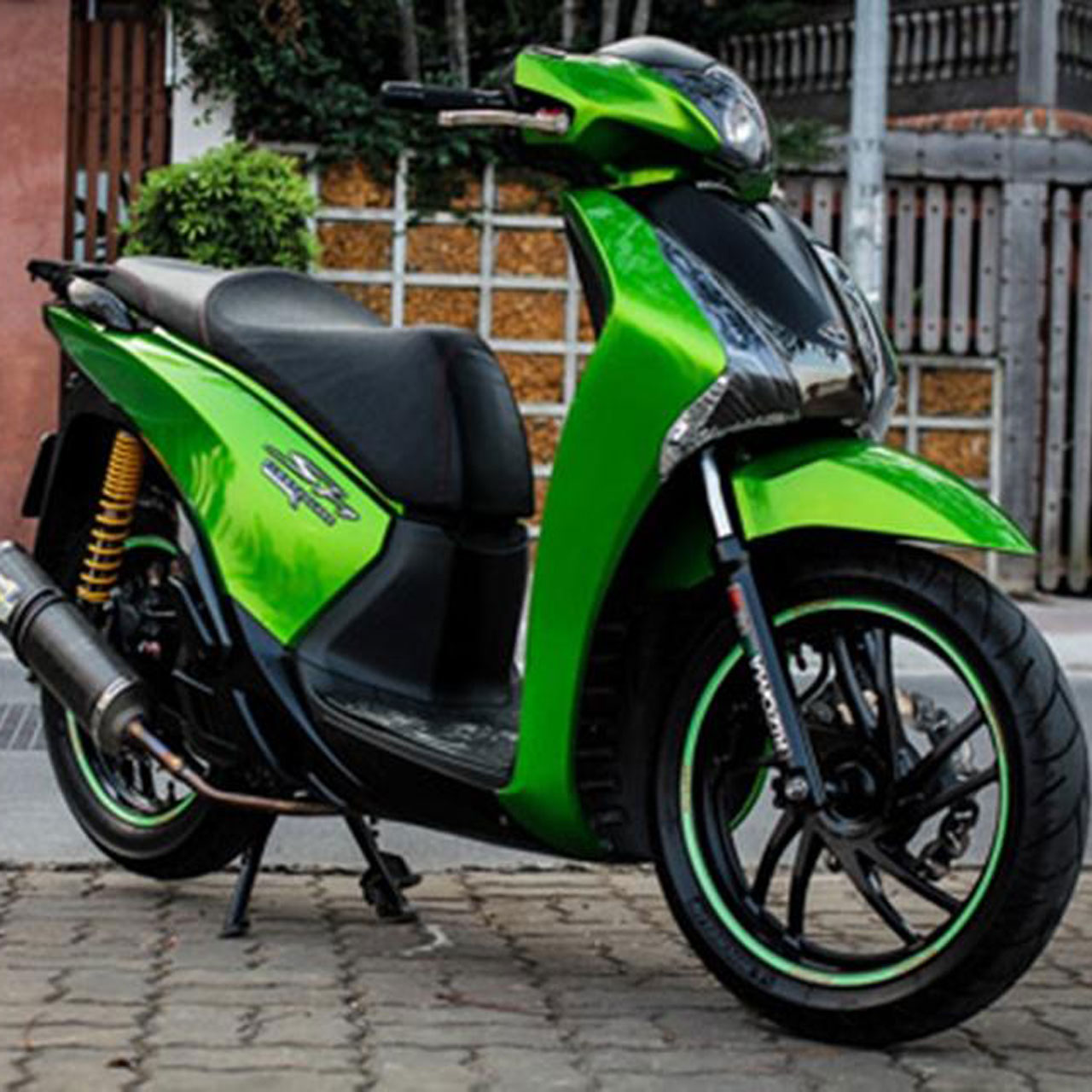 dán xe sh màu xanh ngọc 