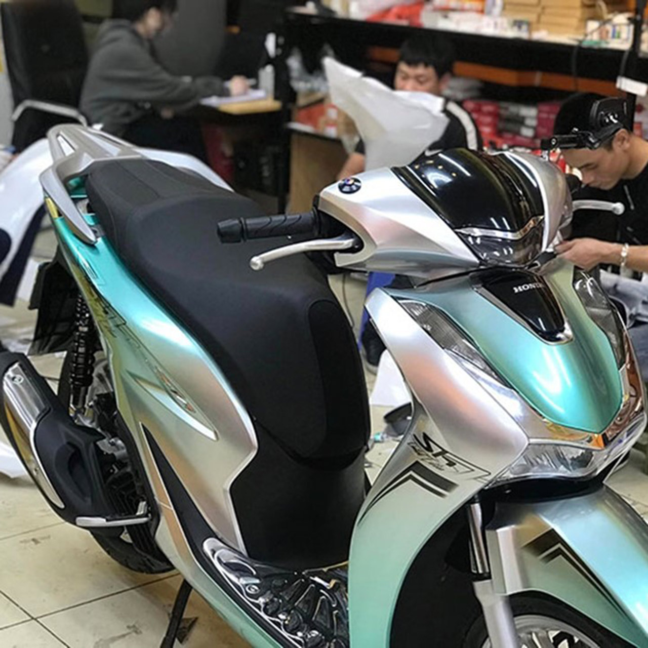 decal xe SH Mode màu Ombre Blue and Silver