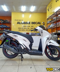 dán decal xe Sh màu trắng ngọc trai Satin