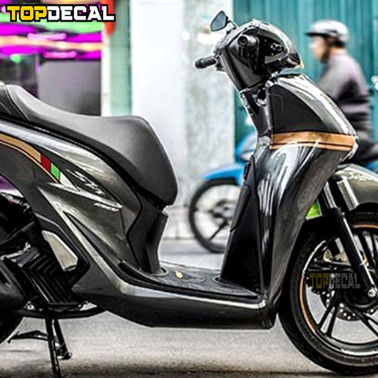 dán xe sh màu đen