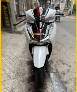 Dán xe Sh màu trắng ngọc trai phối tem Limited