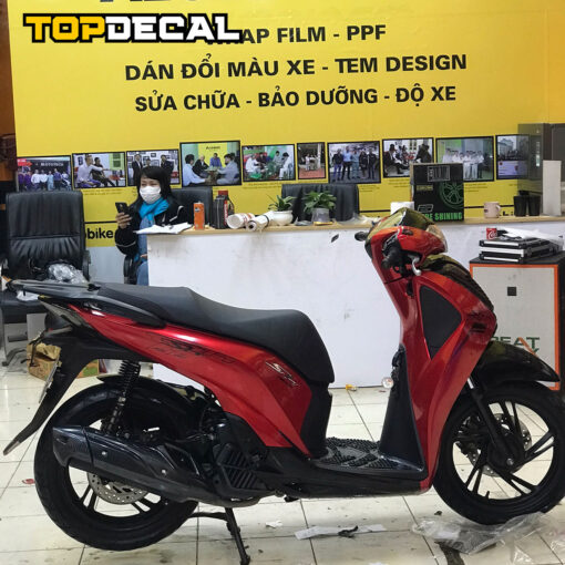 dán xe sh mau đỏ candy siêu bóng