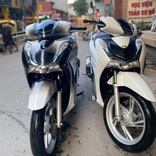dán xe sh màu ombre đen trắng