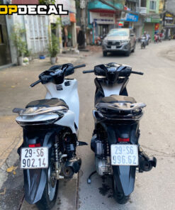 dán decal xe sh màu ombre trắng đen