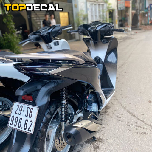 Dán xe Sh màu Ombre trắng đen - Ảnh 6