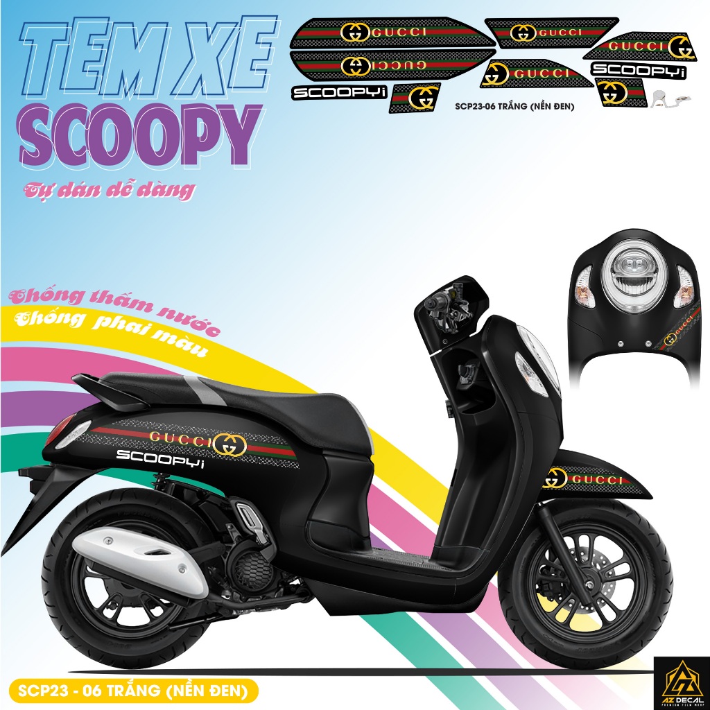 Dán decal xe Scoopy