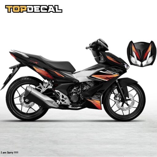 dán tem trùm winner x sport editon màu cam đen