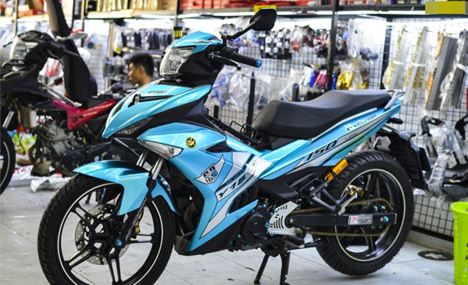 tem trùm exciter 150 xanh bạc đẹp nhất