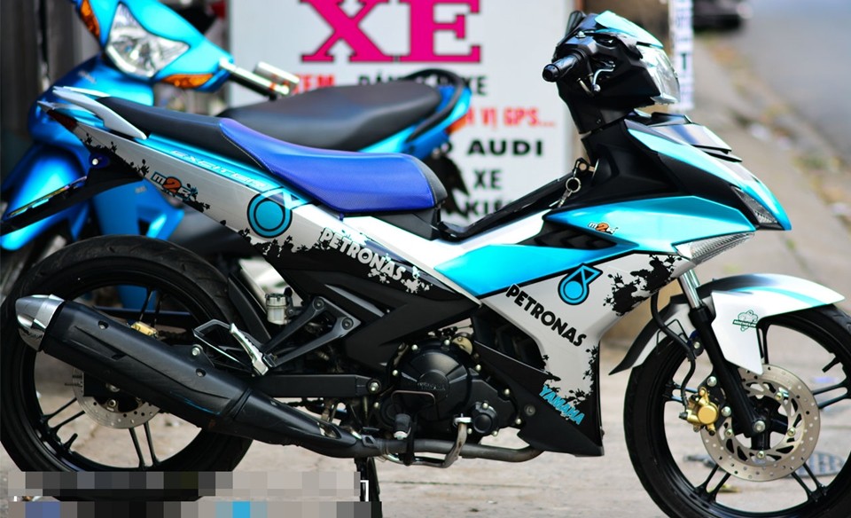 tem xe exciter 150 xanh bạc
