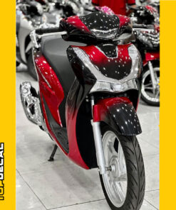 dán xe sh màu ombre đen đỏ