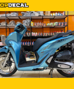 Dán xe Sh màu xanh ngọc phối tem Limited