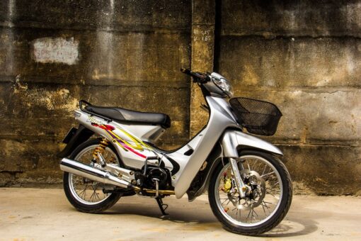 Dán xe Wave màu bạc