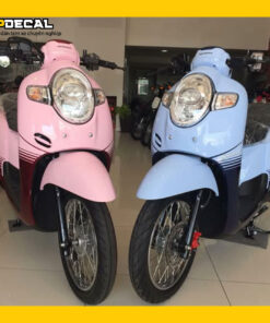 Dán decal xe Scoopy hồng pastel