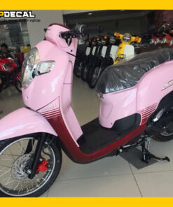 dán xe scoopy màu hồng pastel