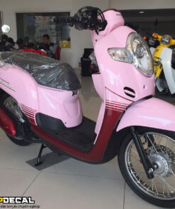 dán xe scoopy màu hồng pastel nữ tính