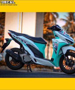 dán xe vario racing màu trắng