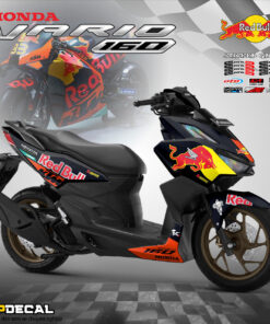 dán xe vario màu đen họa tiết redbull