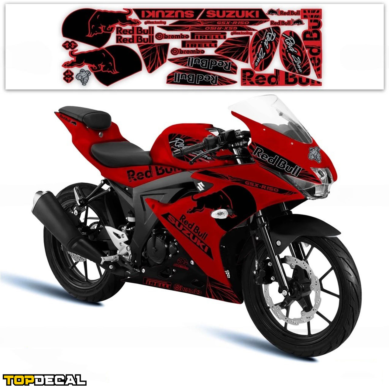 dán tem redbull cho xe moto