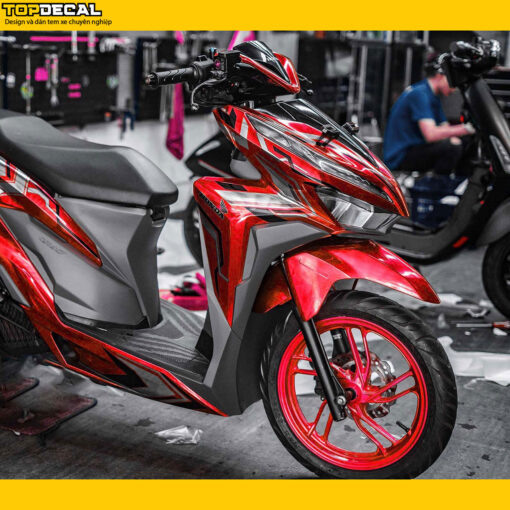 dán xe decal vario màu đỏ
