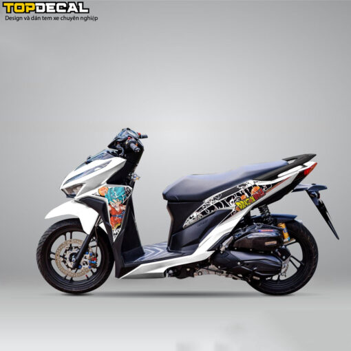 xe vario màu trắng dán decal dragonball