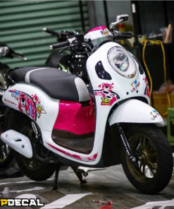 dán decal xe scoopy gấu dâu tại topdecal